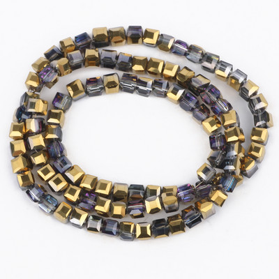 2mm 3mm 4mm AB värvikuubik Austria kristallist klaashelmestest tahutud ruudukujulised lahtised vahehelmed ehete valmistamiseks DIY käevõru kaelakee