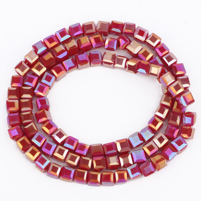 2mm 3mm 4mm AB värvikuubik Austria kristallist klaashelmestest tahutud ruudukujulised lahtised vahehelmed ehete valmistamiseks DIY käevõru kaelakee