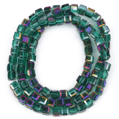 2mm 3mm 4mm AB värvikuubik Austria kristallist klaashelmestest tahutud ruudukujulised lahtised vahehelmed ehete valmistamiseks DIY käevõru kaelakee