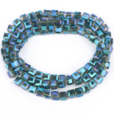 2mm 3mm 4mm AB värvikuubik Austria kristallist klaashelmestest tahutud ruudukujulised lahtised vahehelmed ehete valmistamiseks DIY käevõru kaelakee