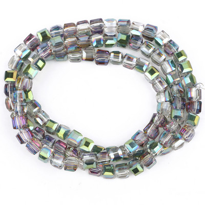 2mm 3mm 4mm AB värvikuubik Austria kristallist klaashelmestest tahutud ruudukujulised lahtised vahehelmed ehete valmistamiseks DIY käevõru kaelakee