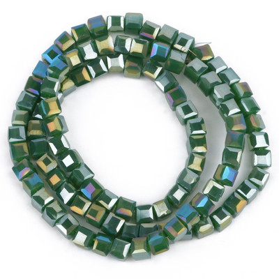 2mm 3mm 4mm AB värvikuubik Austria kristallist klaashelmestest tahutud ruudukujulised lahtised vahehelmed ehete valmistamiseks DIY käevõru kaelakee