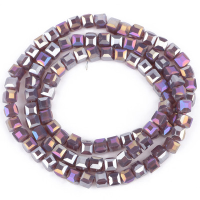 2mm 3mm 4mm AB värvikuubik Austria kristallist klaashelmestest tahutud ruudukujulised lahtised vahehelmed ehete valmistamiseks DIY käevõru kaelakee