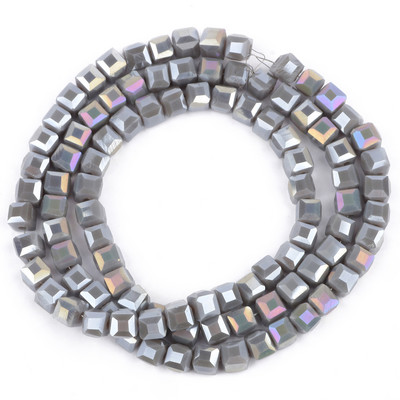 2mm 3mm 4mm AB värvikuubik Austria kristallist klaashelmestest tahutud ruudukujulised lahtised vahehelmed ehete valmistamiseks DIY käevõru kaelakee