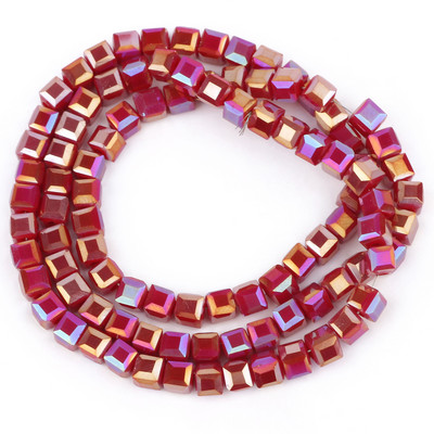 2mm 3mm 4mm AB värvikuubik Austria kristallist klaashelmestest tahutud ruudukujulised lahtised vahehelmed ehete valmistamiseks DIY käevõru kaelakee