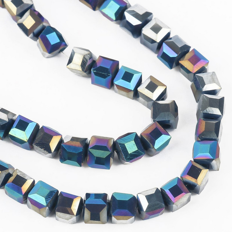 2mm 3mm 4mm AB värvikuubik Austria kristallist klaashelmestest tahutud ruudukujulised lahtised vahehelmed ehete valmistamiseks DIY käevõru kaelakee