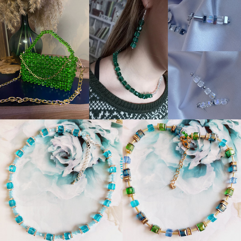 2mm 3mm 4mm AB värvikuubik Austria kristallist klaashelmestest tahutud ruudukujulised lahtised vahehelmed ehete valmistamiseks DIY käevõru kaelakee