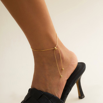 Гривна за глезена Ingemark с регулируема верига за жени Винтидж мода Проста тънка верижка за глезена Женски крака Плажни бижута 2022 г. Подарък