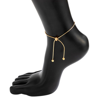 Гривна за глезена Ingemark с регулируема верига за жени Винтидж мода Проста тънка верижка за глезена Женски крака Плажни бижута 2022 г. Подарък