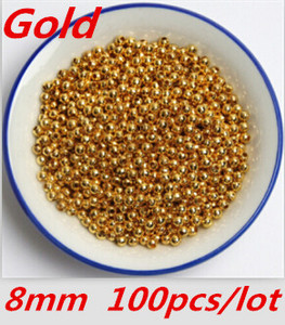 3-14 χιλιοστά Χρυσό Χρώμα Ασημί Χρώμα Χαλαρά Σπόροι Μπαλών Χάντρες CCB Απομίμηση Πέρλες Αποστάτης Χάντρες για Κοσμήματα Κατασκευή DIY Βραχιόλι κολιέ