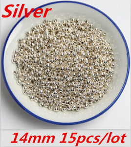 3-14 χιλιοστά Χρυσό Χρώμα Ασημί Χρώμα Χαλαρά Σπόροι Μπαλών Χάντρες CCB Απομίμηση Πέρλες Αποστάτης Χάντρες για Κοσμήματα Κατασκευή DIY Βραχιόλι κολιέ