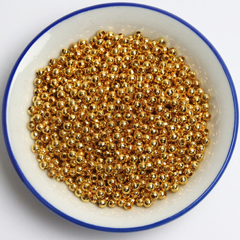 3-14 mm златен цвят сребърен цвят свободни топки семена мъниста CCB имитация на перли дистанционни мъниста за изработка на бижута направи си сам колие гривна