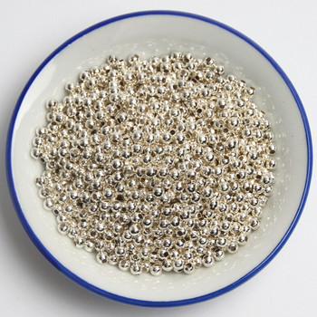 3-14 mm златен цвят сребърен цвят свободни топки семена мъниста CCB имитация на перли дистанционни мъниста за изработка на бижута направи си сам колие гривна