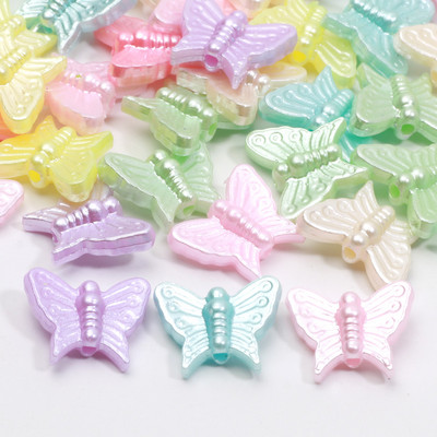 50 τμχ Απομίμηση μαργαριταριών παπιγιόν αστέρι ακρυλικές χάντρες κέλυφος πεταλούδα λουλούδι Heart Spacer χάντρες για χειροτεχνία βραχιολιών κατασκευής κοσμημάτων