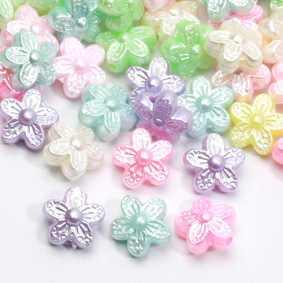 50 τμχ Απομίμηση μαργαριταριών παπιγιόν αστέρι ακρυλικές χάντρες κέλυφος πεταλούδα λουλούδι Heart Spacer χάντρες για χειροτεχνία βραχιολιών κατασκευής κοσμημάτων