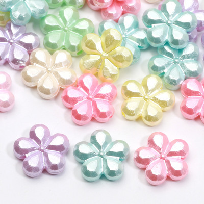 50 τμχ Απομίμηση μαργαριταριών παπιγιόν αστέρι ακρυλικές χάντρες κέλυφος πεταλούδα λουλούδι Heart Spacer χάντρες για χειροτεχνία βραχιολιών κατασκευής κοσμημάτων