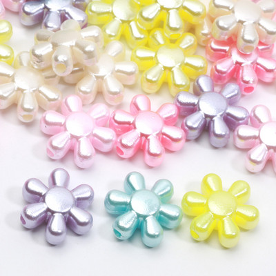 50 τμχ Απομίμηση μαργαριταριών παπιγιόν αστέρι ακρυλικές χάντρες κέλυφος πεταλούδα λουλούδι Heart Spacer χάντρες για χειροτεχνία βραχιολιών κατασκευής κοσμημάτων