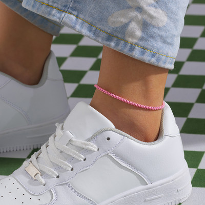 9 szín egyedi, állítható vas láncú bokalánc karkötő női nyári strand vékony láncú boka mezítlábas Y2K női láb ékszer