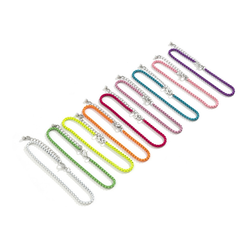 9 szín egyedi, állítható vas láncú bokalánc karkötő női nyári strand vékony láncú boka mezítlábas Y2K női láb ékszer