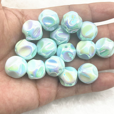 4 τμχ/παρτίδα 16mm Υψηλής ποιότητας επιμετάλλωση UV Στρογγυλές Ακρυλικές Χαλαρές Χάντρες για Κατασκευή κοσμημάτων Βραχιόλια DIY Αξεσουάρ μαλλιών