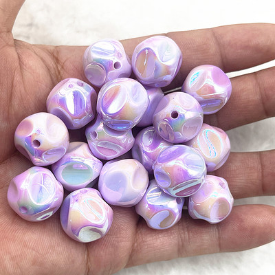 4 τμχ/παρτίδα 16mm Υψηλής ποιότητας επιμετάλλωση UV Στρογγυλές Ακρυλικές Χαλαρές Χάντρες για Κατασκευή κοσμημάτων Βραχιόλια DIY Αξεσουάρ μαλλιών