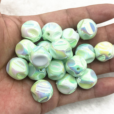 4 τμχ/παρτίδα 16mm Υψηλής ποιότητας επιμετάλλωση UV Στρογγυλές Ακρυλικές Χαλαρές Χάντρες για Κατασκευή κοσμημάτων Βραχιόλια DIY Αξεσουάρ μαλλιών