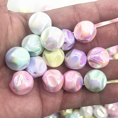 4 τμχ/παρτίδα 16mm Υψηλής ποιότητας επιμετάλλωση UV Στρογγυλές Ακρυλικές Χαλαρές Χάντρες για Κατασκευή κοσμημάτων Βραχιόλια DIY Αξεσουάρ μαλλιών