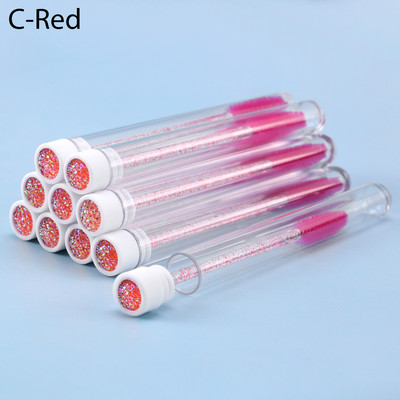 10 τμχ Ροζ βούρτσες βλεφαρίδων Επαναχρησιμοποιήσιμη βούρτσα φρυδιών για επέκταση βλεφαρίδων Crystal Eyelash Brush Mascara Tube Make Up Hot εκπτώσεις