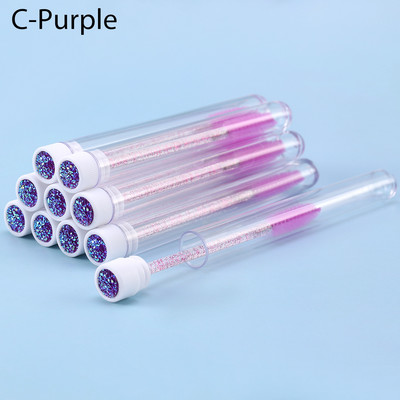 10 τμχ Ροζ βούρτσες βλεφαρίδων Επαναχρησιμοποιήσιμη βούρτσα φρυδιών για επέκταση βλεφαρίδων Crystal Eyelash Brush Mascara Tube Make Up Hot εκπτώσεις