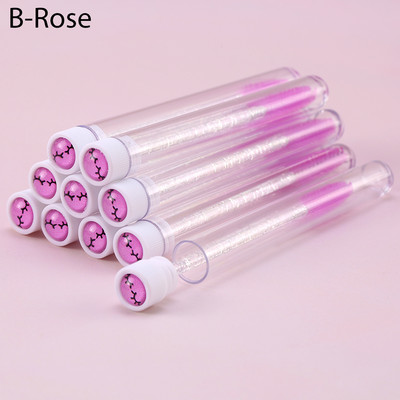 10 τμχ Ροζ βούρτσες βλεφαρίδων Επαναχρησιμοποιήσιμη βούρτσα φρυδιών για επέκταση βλεφαρίδων Crystal Eyelash Brush Mascara Tube Make Up Hot εκπτώσεις