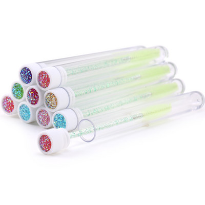 10 τμχ Ροζ βούρτσες βλεφαρίδων Επαναχρησιμοποιήσιμη βούρτσα φρυδιών για επέκταση βλεφαρίδων Crystal Eyelash Brush Mascara Tube Make Up Hot εκπτώσεις