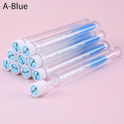 10 τμχ Ροζ βούρτσες βλεφαρίδων Επαναχρησιμοποιήσιμη βούρτσα φρυδιών για επέκταση βλεφαρίδων Crystal Eyelash Brush Mascara Tube Make Up Hot εκπτώσεις