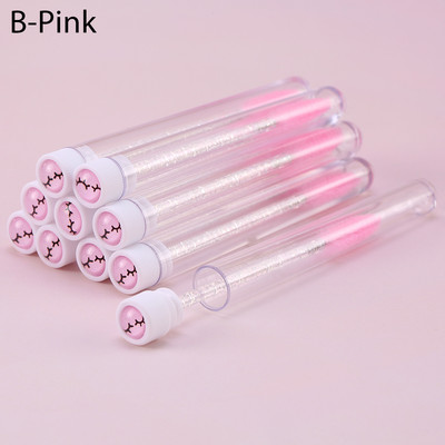 10 τμχ Ροζ βούρτσες βλεφαρίδων Επαναχρησιμοποιήσιμη βούρτσα φρυδιών για επέκταση βλεφαρίδων Crystal Eyelash Brush Mascara Tube Make Up Hot εκπτώσεις