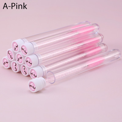 10 τμχ Ροζ βούρτσες βλεφαρίδων Επαναχρησιμοποιήσιμη βούρτσα φρυδιών για επέκταση βλεφαρίδων Crystal Eyelash Brush Mascara Tube Make Up Hot εκπτώσεις