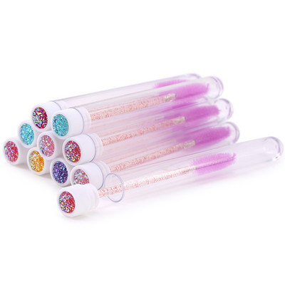 10 τμχ Ροζ βούρτσες βλεφαρίδων Επαναχρησιμοποιήσιμη βούρτσα φρυδιών για επέκταση βλεφαρίδων Crystal Eyelash Brush Mascara Tube Make Up Hot εκπτώσεις