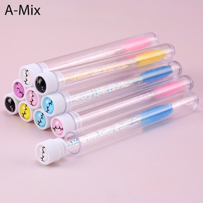 10 τμχ Ροζ βούρτσες βλεφαρίδων Επαναχρησιμοποιήσιμη βούρτσα φρυδιών για επέκταση βλεφαρίδων Crystal Eyelash Brush Mascara Tube Make Up Hot εκπτώσεις