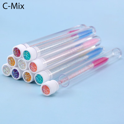 10 τμχ Ροζ βούρτσες βλεφαρίδων Επαναχρησιμοποιήσιμη βούρτσα φρυδιών για επέκταση βλεφαρίδων Crystal Eyelash Brush Mascara Tube Make Up Hot εκπτώσεις