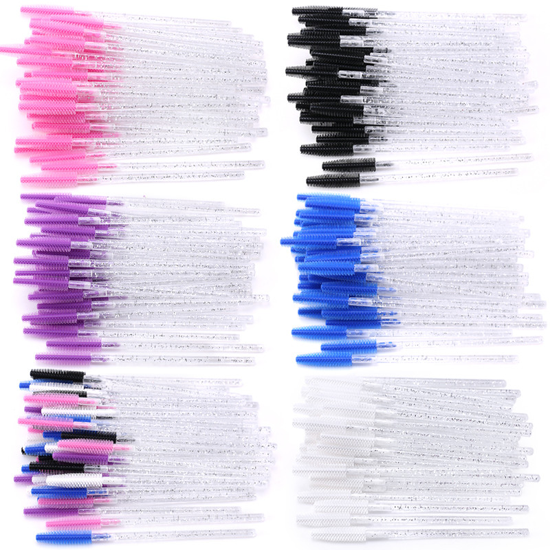 20 τμχ Πινέλο Μακιγιάζ Κρυσταλλικής Σιλικόνης Πινέλο Ματιών Διαμαντένιο Λαβή Μάσκαρα Ράβδοι Βλεφαρίδα Πινέλο Βλεφαρίδων Εργαλεία επέκτασης