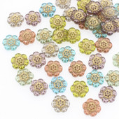 CHONGAI 30 db divatos virág formájú átlátszó arany színű gyöngyök ékszerkészítéshez barkács gyöngyök kiegészítők