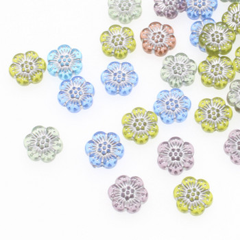 CHONGAI 30Pcs Μόδα Λουλούδια Σχήμα Διάφανες Χρυσόχρωμες Χάντρες για Κοσμήματα Αξεσουάρ Χάντρες DIY