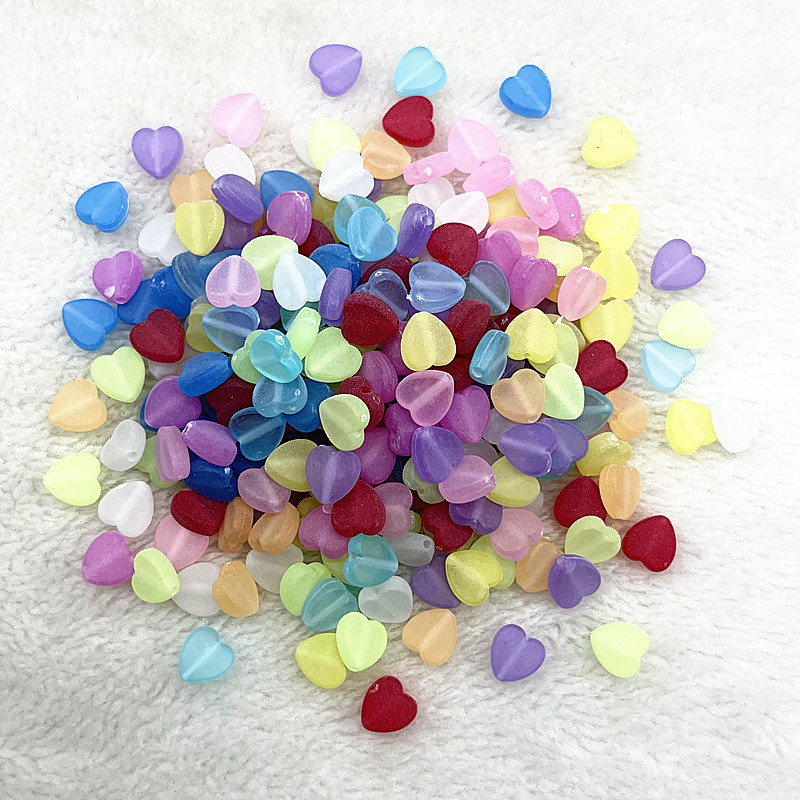 50 τμχ/παρτίδα 8mm Ακρυλικές Ματ Χάντρες Καρδιά Χαλαρές Χάντρες Αποστάτης για Κατασκευή κοσμημάτων Αξεσουάρ DIY Χειροποίητα Χειροποίητα Βραχιόλια