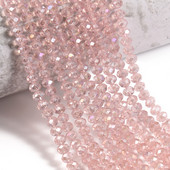 3/4/6/8mm AB roosa Rondelle Austria kristallhelmed, lihvitud kvartskristall, DIY käevõru kaelakee vahehelmed ehete tarvikute jaoks