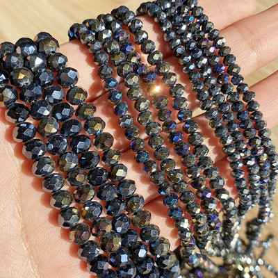 3/4/6/8mm AB roosa Rondelle Austria kristallhelmed, lihvitud kvartskristall, DIY käevõru kaelakee vahehelmed ehete tarvikute jaoks