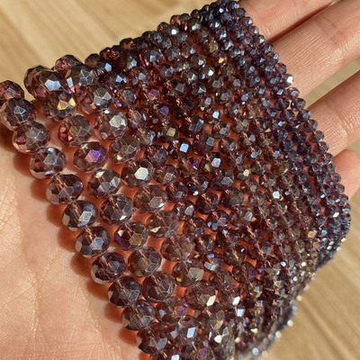 3/4/6/8mm AB roosa Rondelle Austria kristallhelmed, lihvitud kvartskristall, DIY käevõru kaelakee vahehelmed ehete tarvikute jaoks