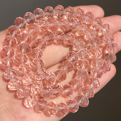 3/4/6/8mm AB roosa Rondelle Austria kristallhelmed, lihvitud kvartskristall, DIY käevõru kaelakee vahehelmed ehete tarvikute jaoks