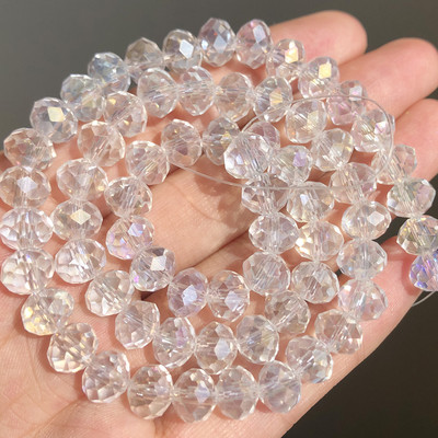 3/4/6/8mm AB roosa Rondelle Austria kristallhelmed, lihvitud kvartskristall, DIY käevõru kaelakee vahehelmed ehete tarvikute jaoks
