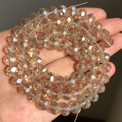 3/4/6/8mm AB roosa Rondelle Austria kristallhelmed, lihvitud kvartskristall, DIY käevõru kaelakee vahehelmed ehete tarvikute jaoks