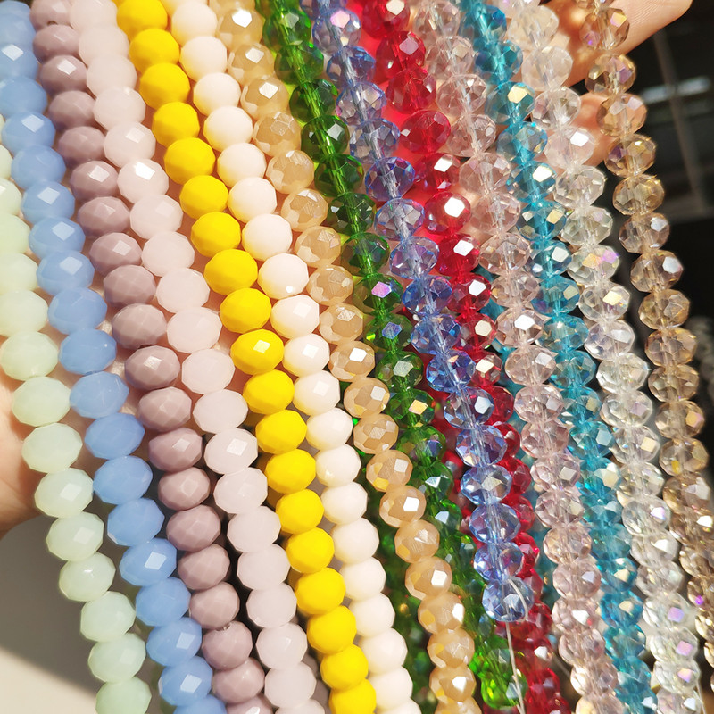 3/4/6/8mm AB roosa Rondelle Austria kristallhelmed, lihvitud kvartskristall, DIY käevõru kaelakee vahehelmed ehete tarvikute jaoks