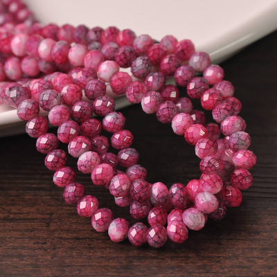 50 tk 6x4mm Rondelle lihvitud läbipaistmatu klaas, värvilised täpid lahtised vahehelmed, partii ehete tegemiseks isetegemise käsitöö leiud