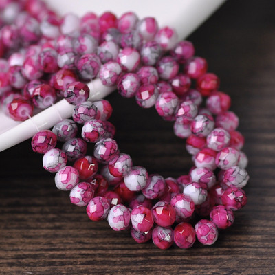 50 tk 6x4mm Rondelle lihvitud läbipaistmatu klaas, värvilised täpid lahtised vahehelmed, partii ehete tegemiseks isetegemise käsitöö leiud